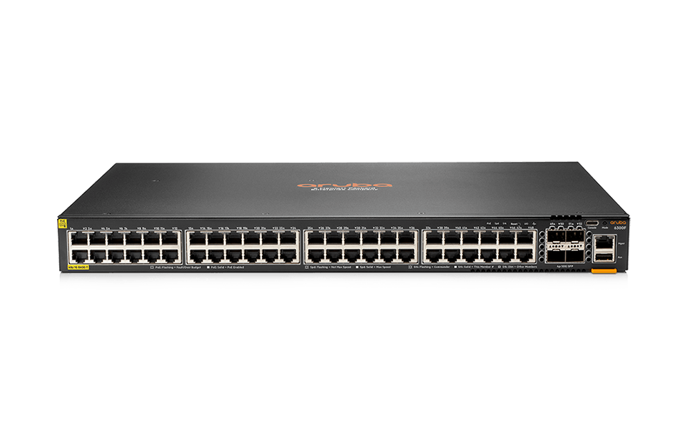 HPE Aruba 6300F(JL665A) 48-port 1GbE Class 4 PoE and 4-port SFP56 Switch