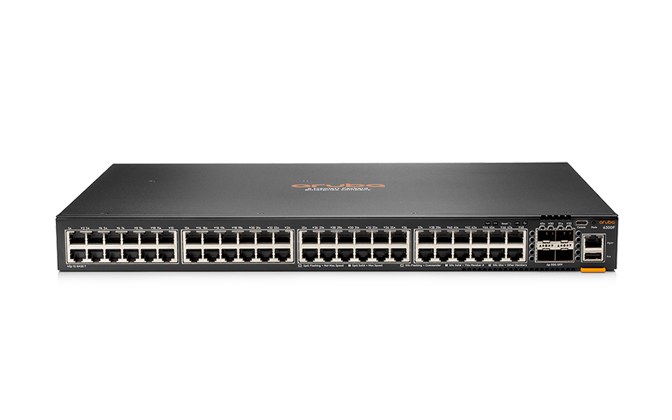 HPE Aruba 6300F(JL667A) 48-port 1GbE and 4-port SFP56 Switch